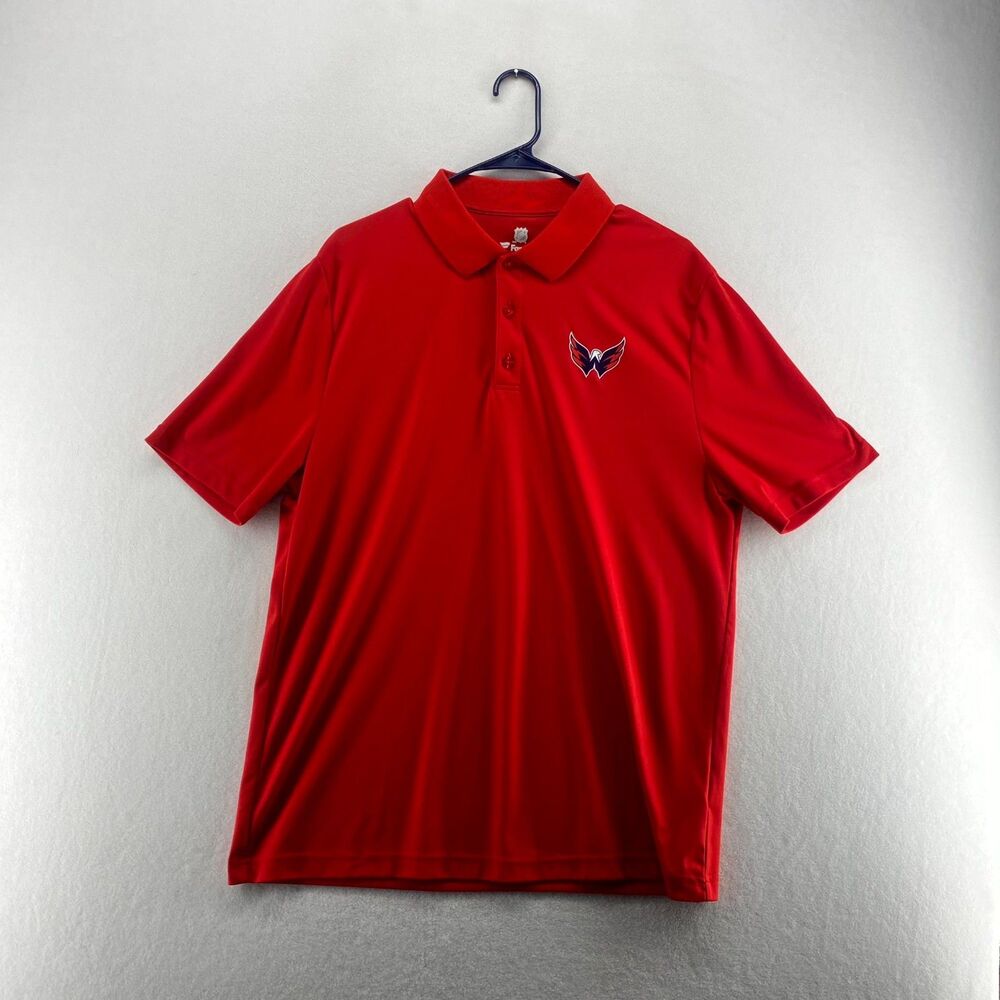 Fnatics NHL Washington Capitals Hockey Athletic Polo Mens Size L